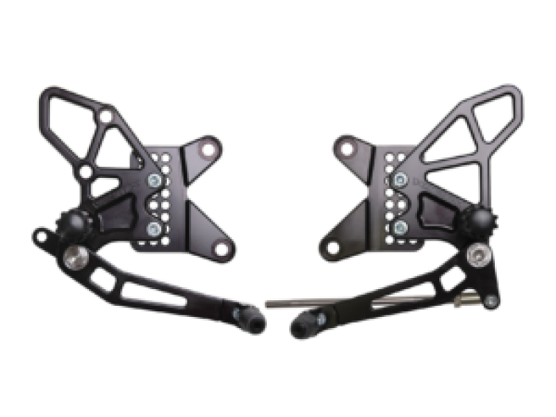 Kawasaki ZX-6R Rear Sets - Vortex Racing - V2 Design, GP shift compatible - Black - `13-`18